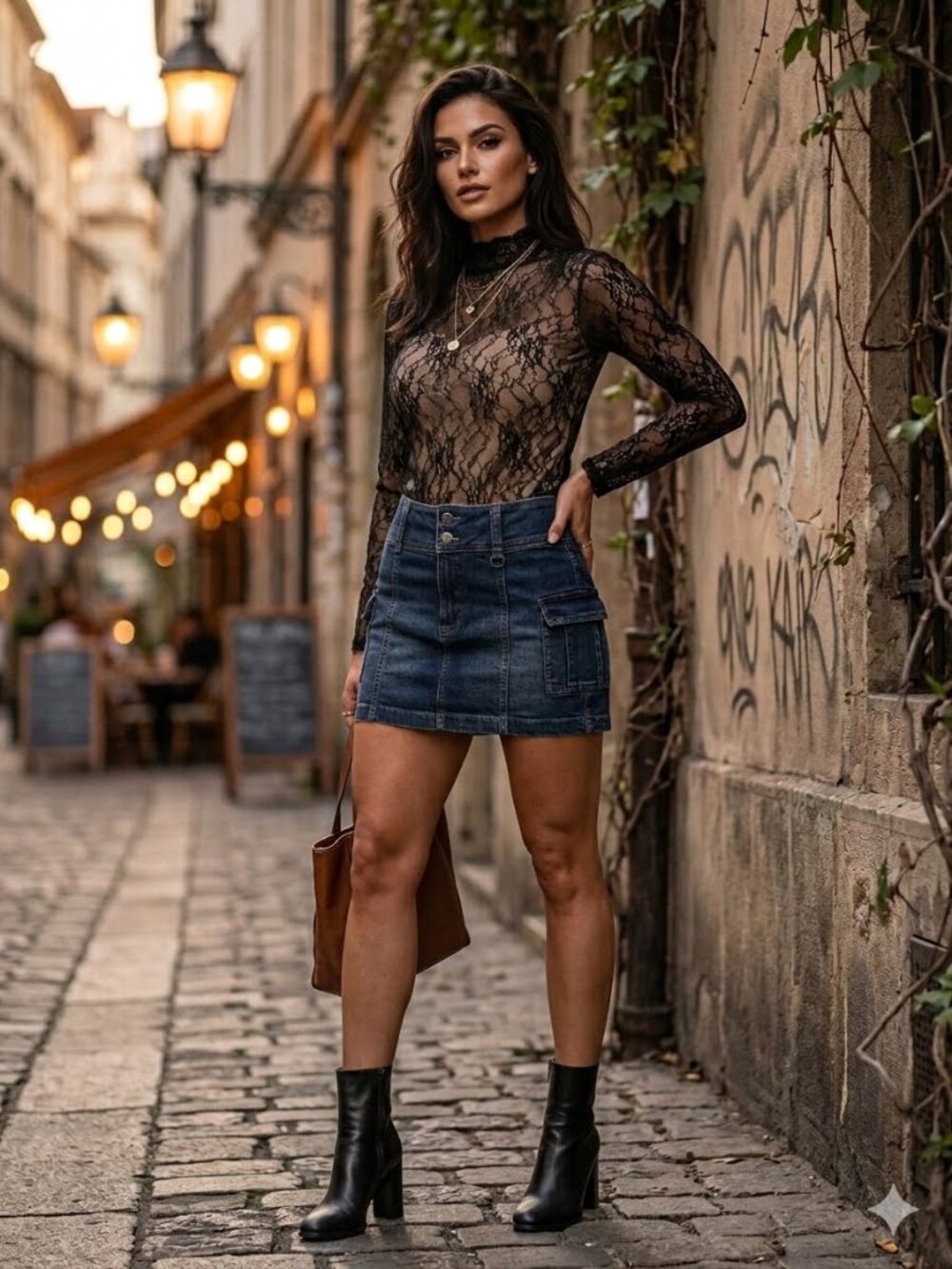 So Good for Life Denim Cargo Utility Mini Skirt, Size 9 (29W)